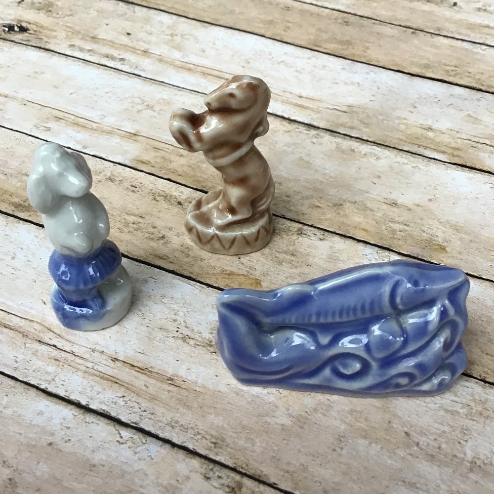 Vintage Wade England Dog Fish & Horse Figurines Set of 3